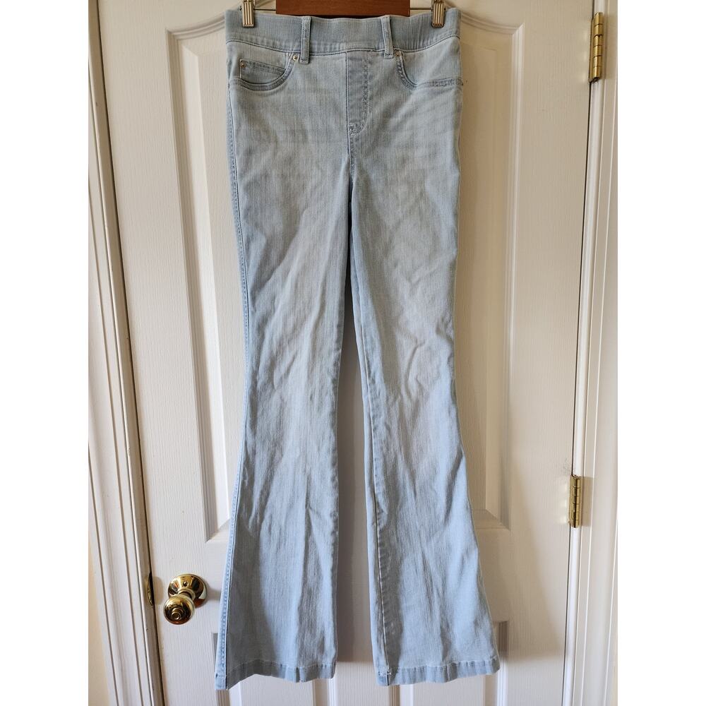Spanx Flare Jeans Light Wash High Rise Pull On Shaping Denim 20348R Womens Small